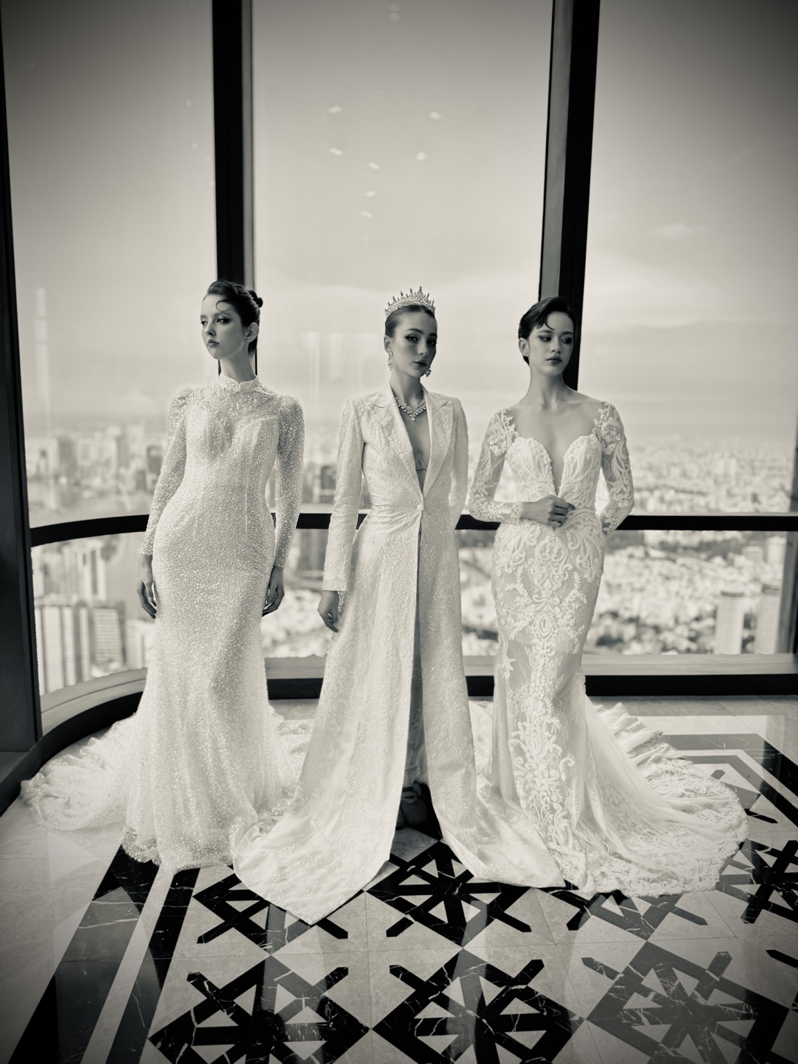 Three couture looks from the L'Elovia presentation