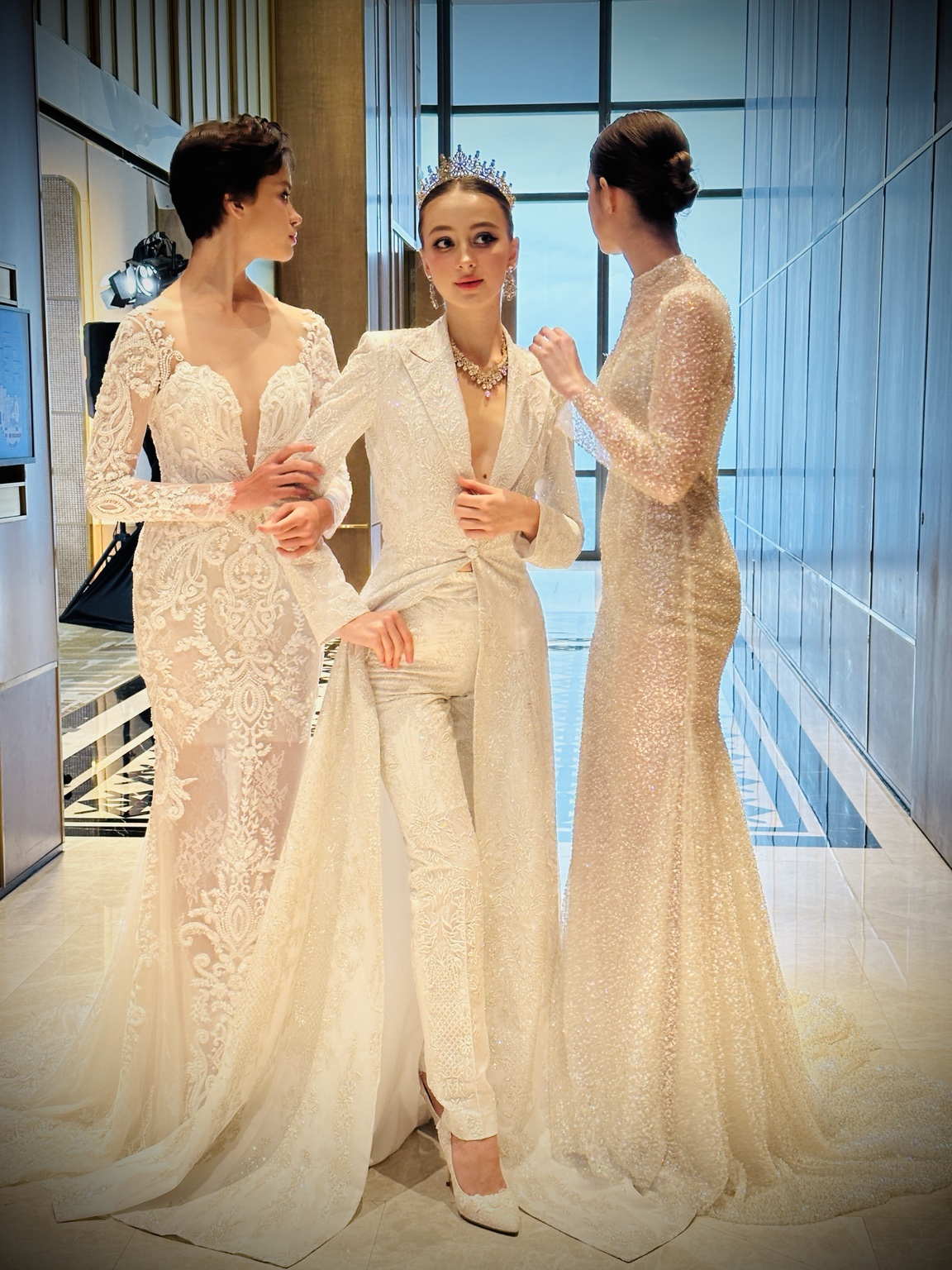 Backstage moment with Vowtail and two couture looks